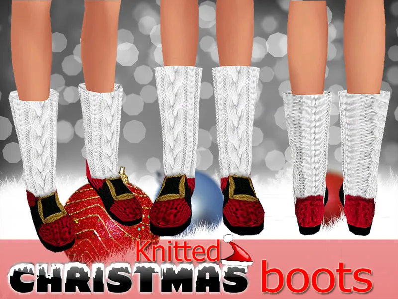 Christmas Knitted Boots