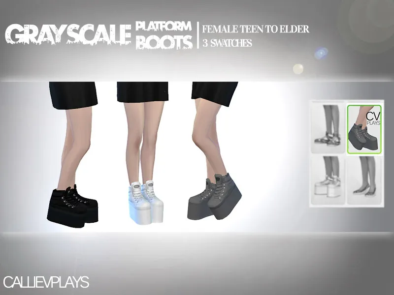 Grayscale Platform Ankle Boots