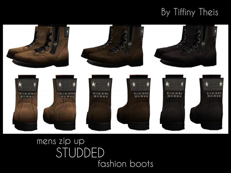 Zip Up Studded Fashion Boots