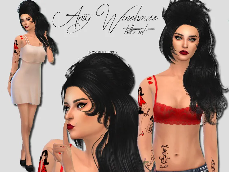Amy Winehouse Tattoo Set