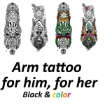 Arm tattoo black and color