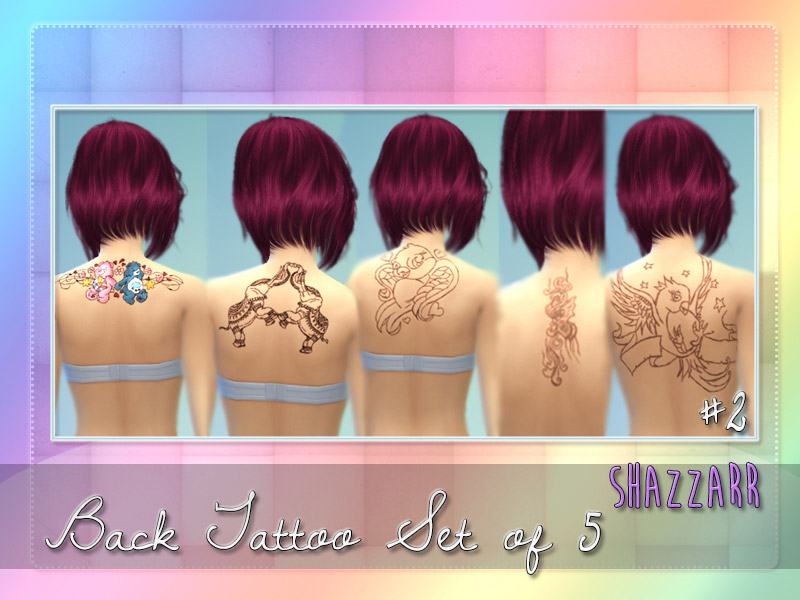 Back Tattoo Set of 5 #2