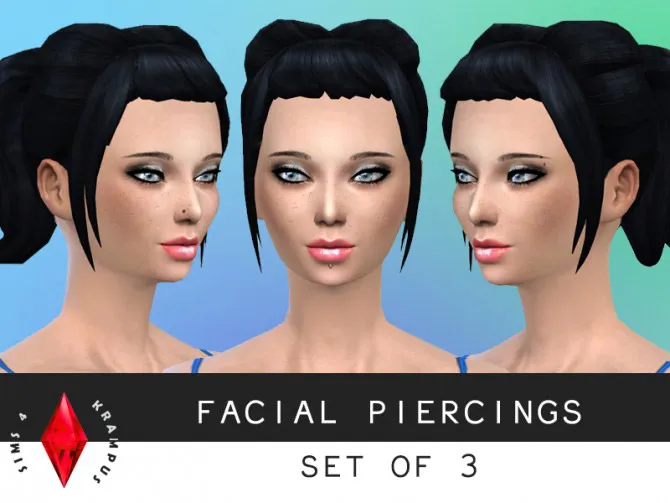 Facial piercing set of 3