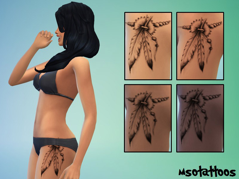 Female Feather Tattoo
