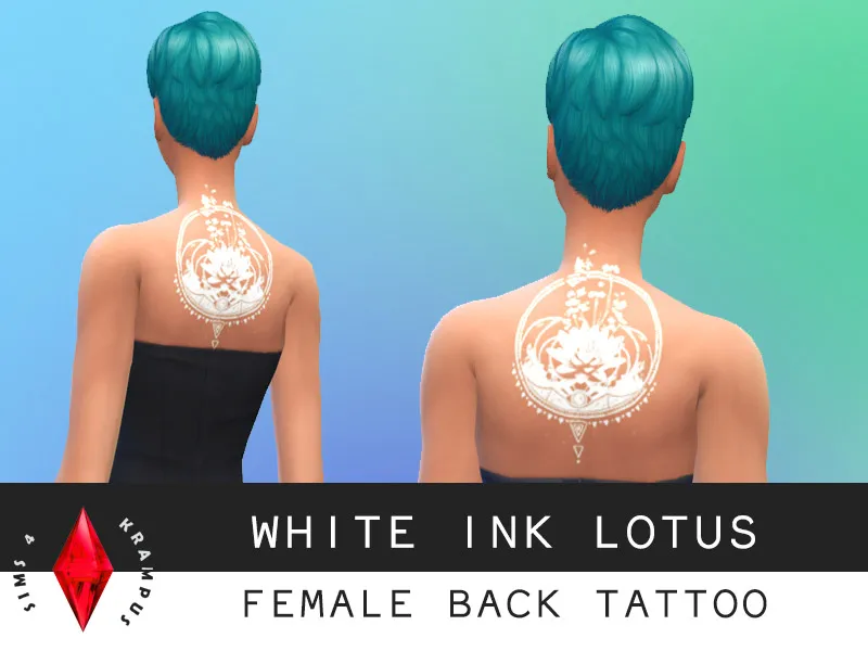 Female White Ink Lotus Tattoo