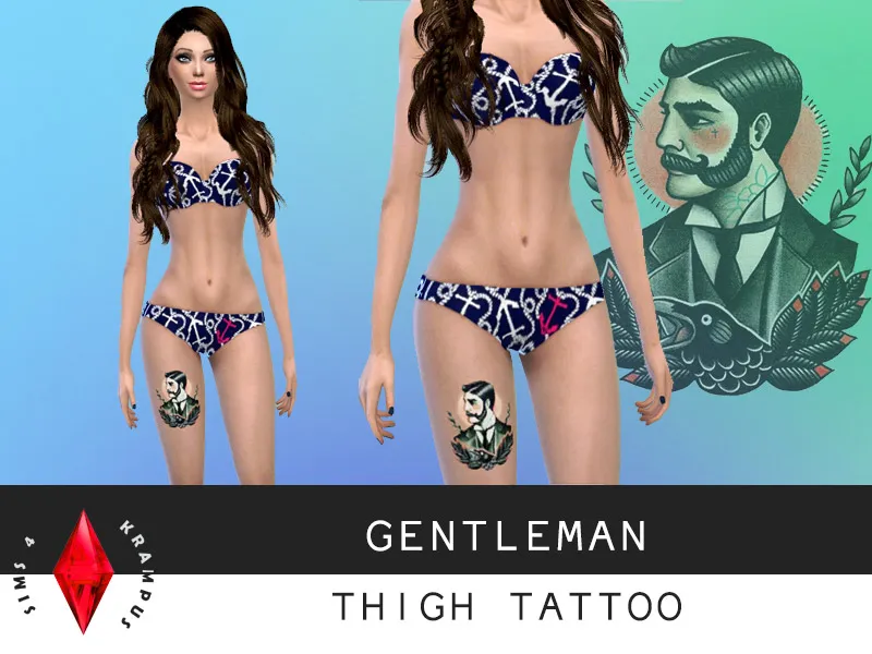 Gentleman Thigh Tattoo for Women