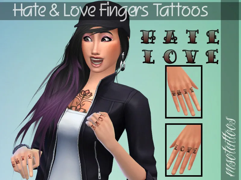 Hate and Love Fingers Tattoos