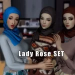 Hijab Model 058 & Lady Rose SET