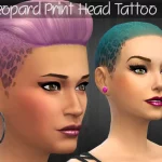 Leopard Print Head Tattoo