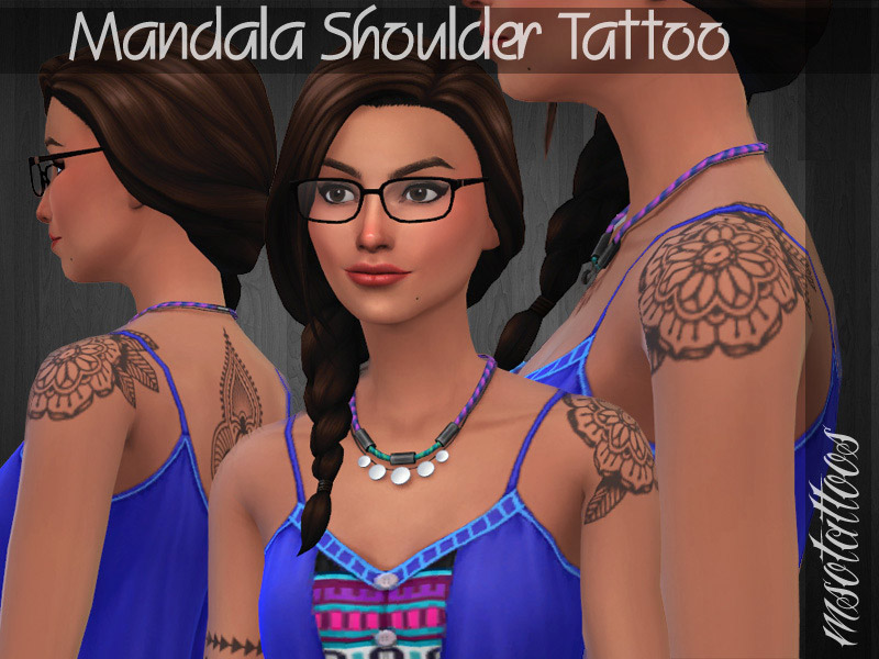 Mandala Shoulder Tattoo for Females