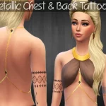 Metallic Chest and Back Tattoo for Females