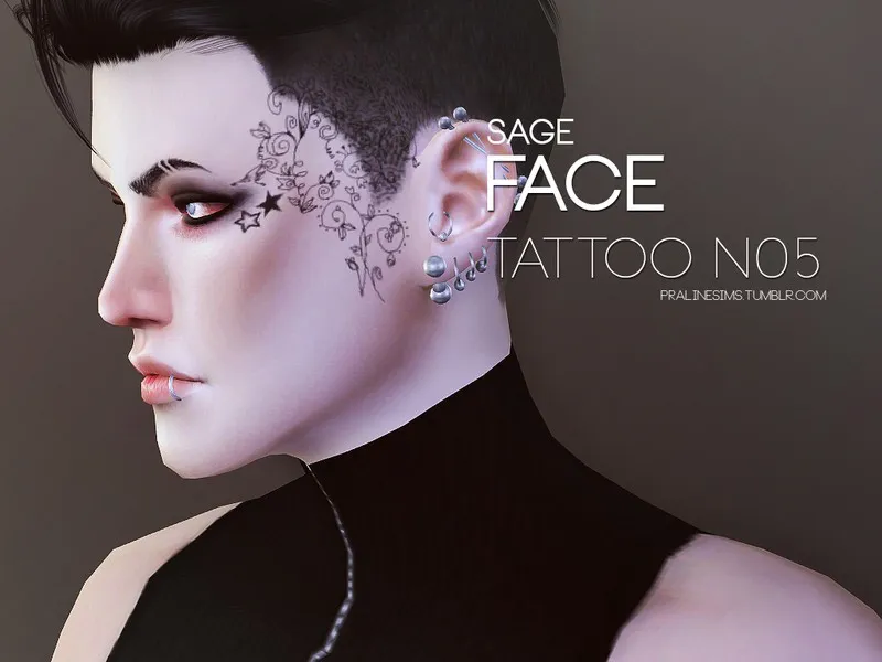 Sage Face Tattoo N05