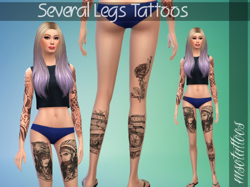 Several Legs Tattoos for Females