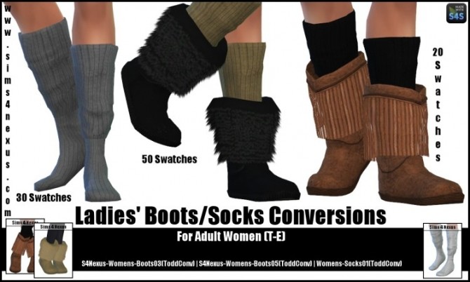 Ladies’ Boots/Socks Conversions
