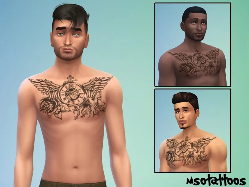 Wings Chest Tattoo for Men