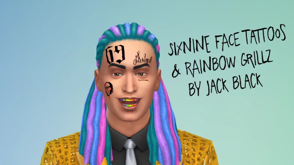 6IX9INE FACE TATTOOS & RAINBOW GRILLZ PACK