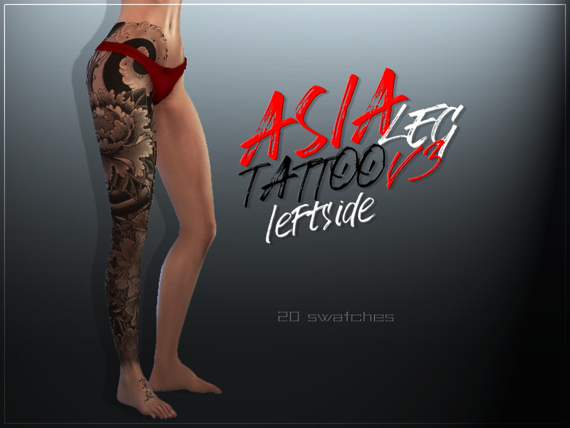 Asia Leg Tattoo V3Leftside