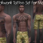 Blackwork Tattoo Set for Males