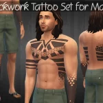 Blackwork Tattoo Set for Males