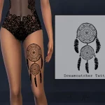 Dreamcatcher Leg Tattoo