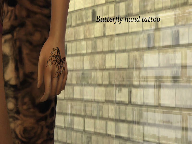 Female Butterfly Tattoo (hand)