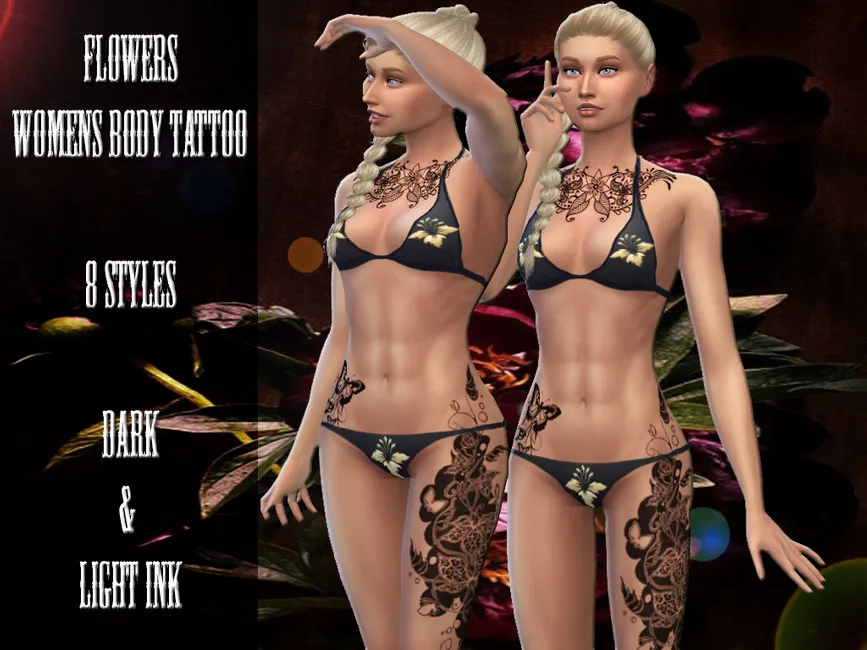 Flowers Womens Tattoo Set