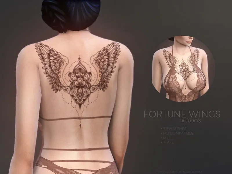 Fortune Wings tattoos