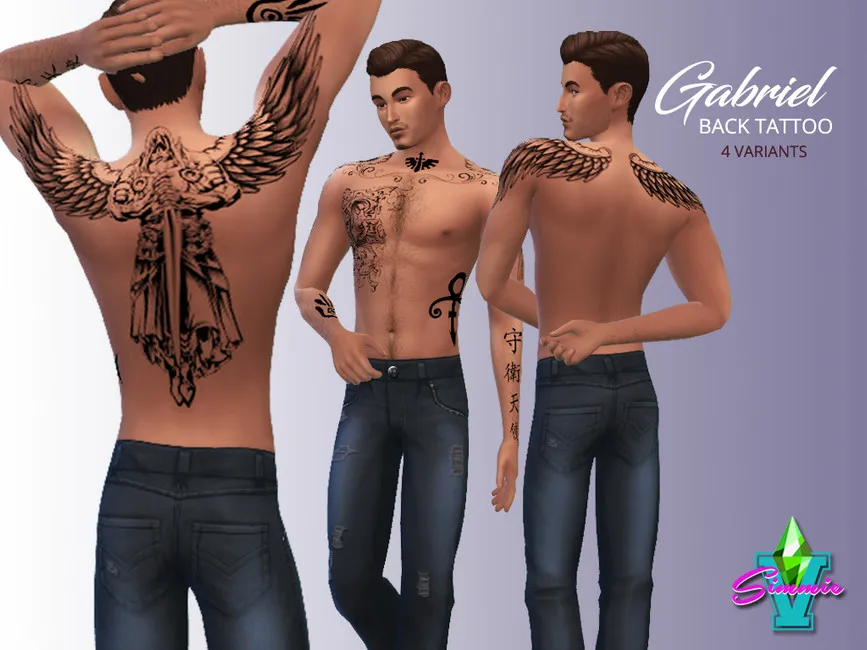 Gabriel Back Tattoo