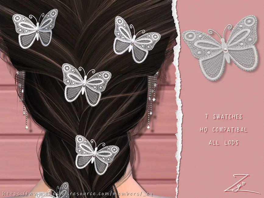 Lace Butterfly Hairpins