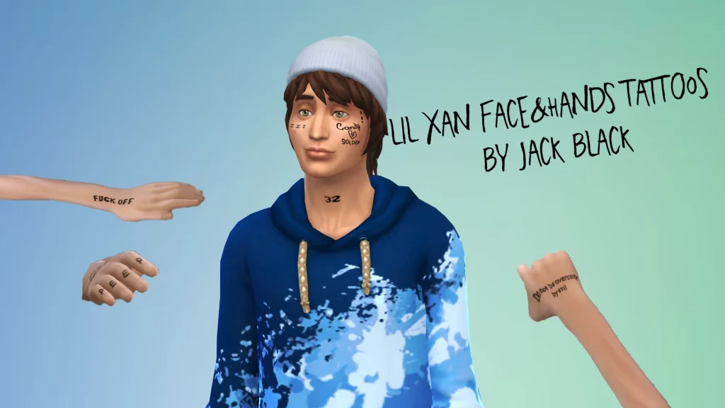 Lil Xan – face and hands tattoos