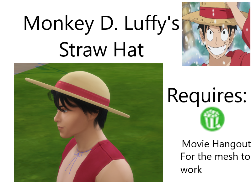 ONE PIECE MONKEY D. LUFFY STRAW HAT (REQUIRES MOVIE HANGOUT)