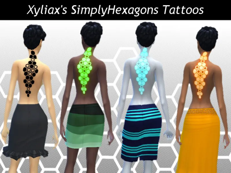 SimplyHexagons Upper Back Tattoo