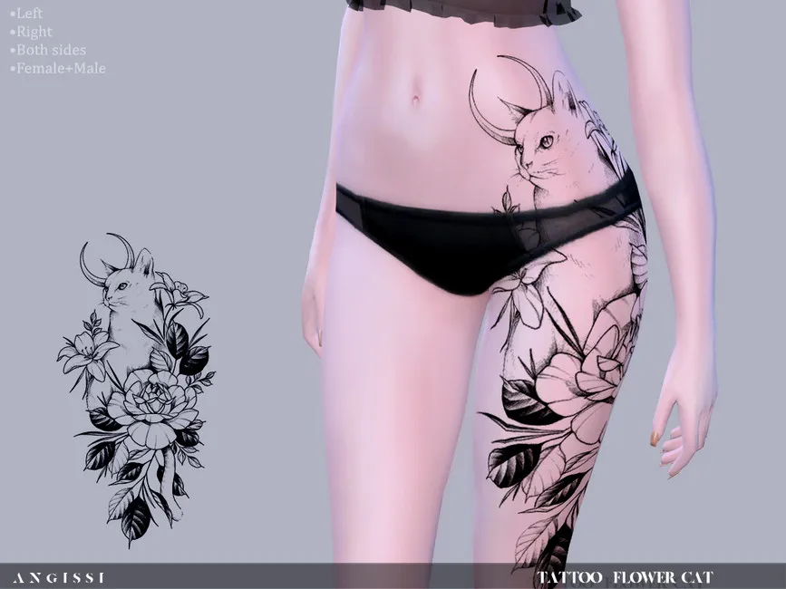 Tattoo-Flower cat