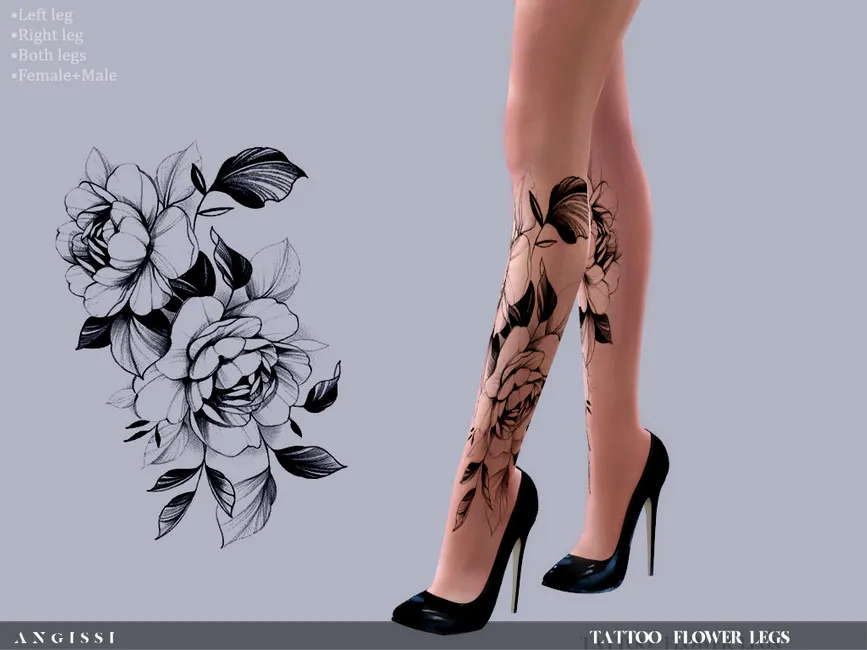 Tattoo-Flower legs