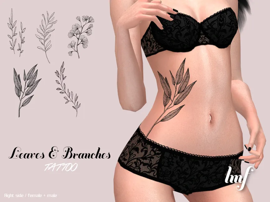 Tattoo Leaves and Branches