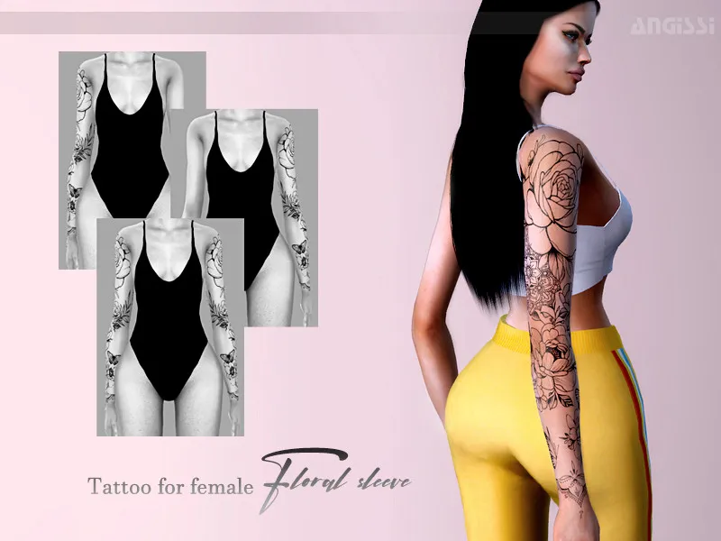 Tattoo for female-Floral sleeve