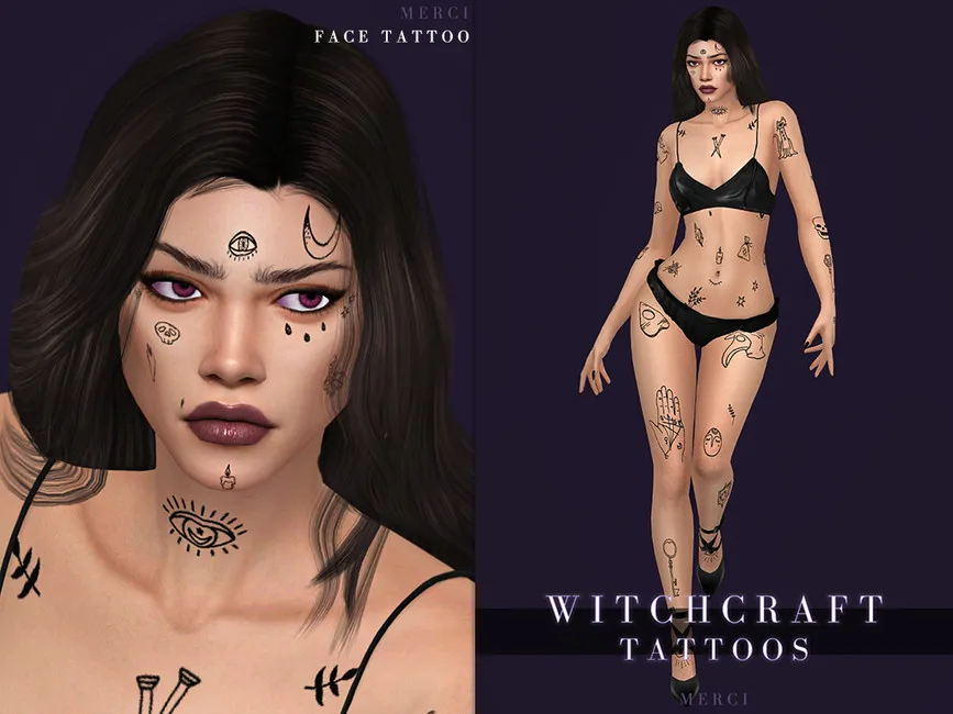 Witchcraft Face Tattoo