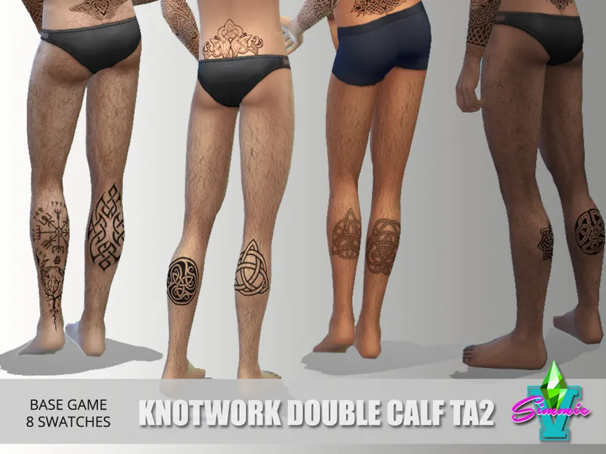 Knotwork Double Calf Tattoo
