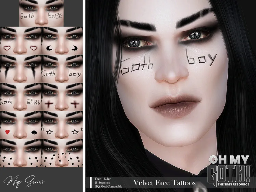 Oh My Goth – Velvet Face Tattoos